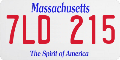 MA license plate 7LD215