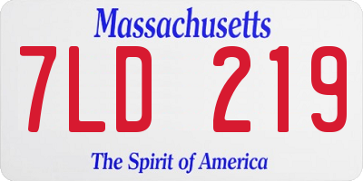 MA license plate 7LD219