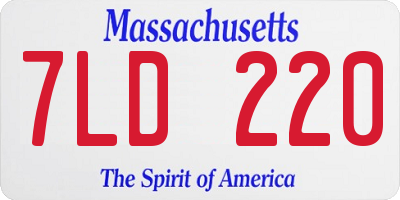 MA license plate 7LD220