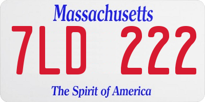 MA license plate 7LD222