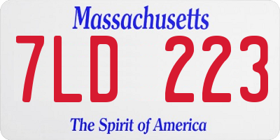 MA license plate 7LD223