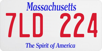 MA license plate 7LD224