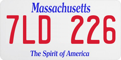 MA license plate 7LD226