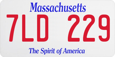 MA license plate 7LD229