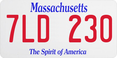 MA license plate 7LD230