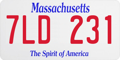MA license plate 7LD231