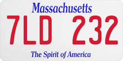 MA license plate 7LD232