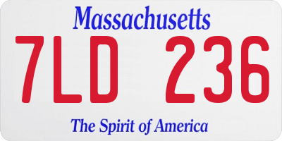 MA license plate 7LD236