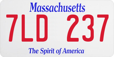 MA license plate 7LD237