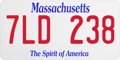 MA license plate 7LD238