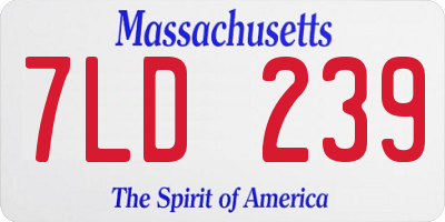 MA license plate 7LD239