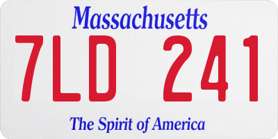 MA license plate 7LD241