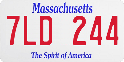 MA license plate 7LD244