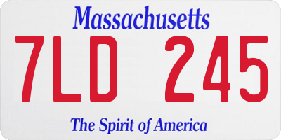 MA license plate 7LD245