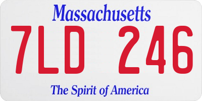 MA license plate 7LD246