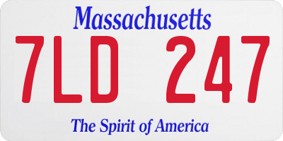 MA license plate 7LD247