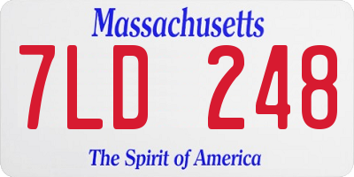 MA license plate 7LD248
