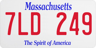 MA license plate 7LD249