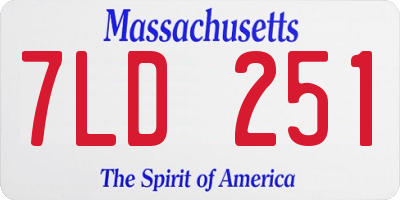 MA license plate 7LD251