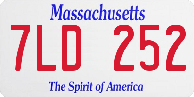 MA license plate 7LD252