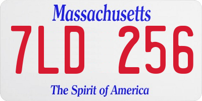 MA license plate 7LD256