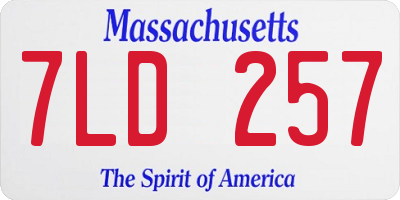 MA license plate 7LD257