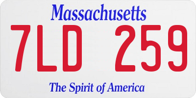 MA license plate 7LD259