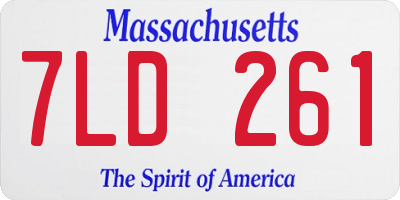 MA license plate 7LD261