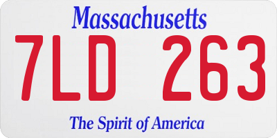 MA license plate 7LD263