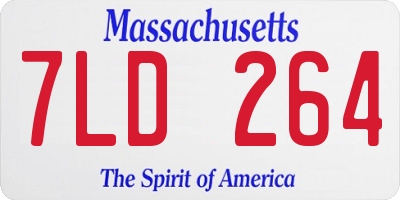 MA license plate 7LD264