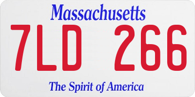 MA license plate 7LD266