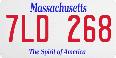 MA license plate 7LD268