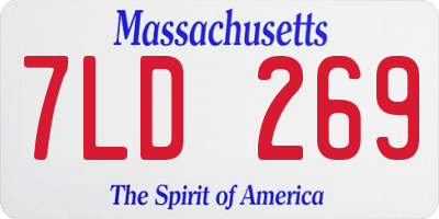 MA license plate 7LD269