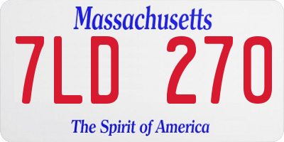 MA license plate 7LD270