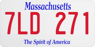 MA license plate 7LD271