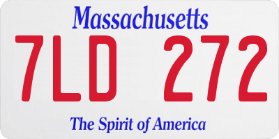 MA license plate 7LD272