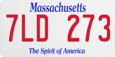 MA license plate 7LD273