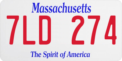 MA license plate 7LD274