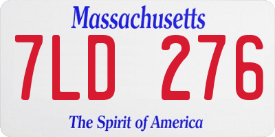 MA license plate 7LD276