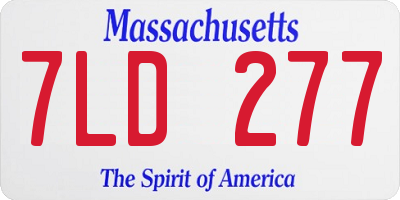 MA license plate 7LD277