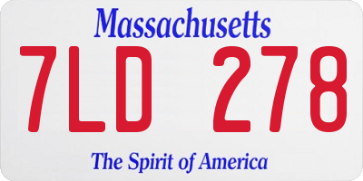 MA license plate 7LD278