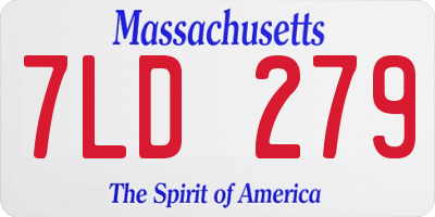 MA license plate 7LD279