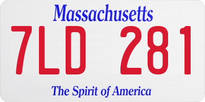MA license plate 7LD281