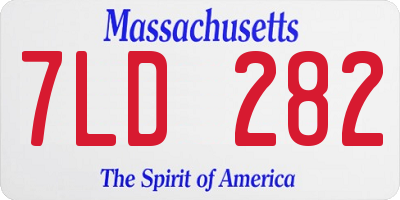 MA license plate 7LD282