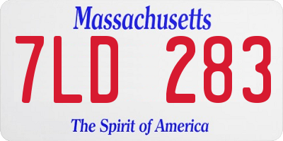 MA license plate 7LD283