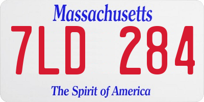 MA license plate 7LD284