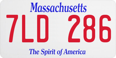 MA license plate 7LD286