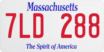 MA license plate 7LD288