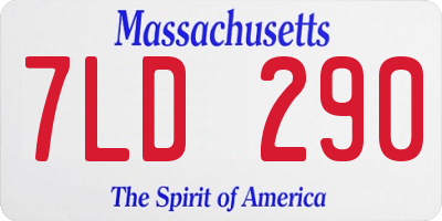 MA license plate 7LD290