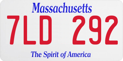 MA license plate 7LD292